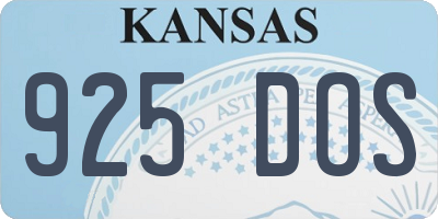 KS license plate 925DOS