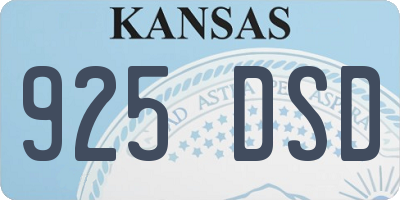 KS license plate 925DSD