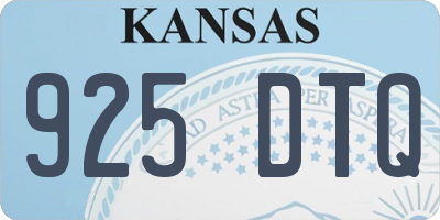 KS license plate 925DTQ