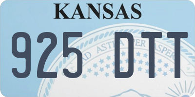 KS license plate 925DTT