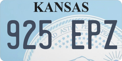 KS license plate 925EPZ