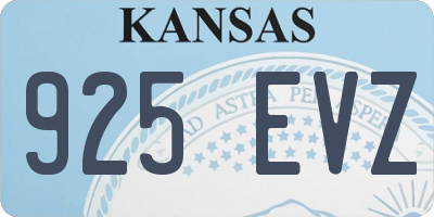 KS license plate 925EVZ