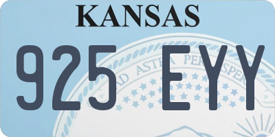 KS license plate 925EYY