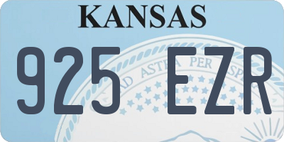 KS license plate 925EZR