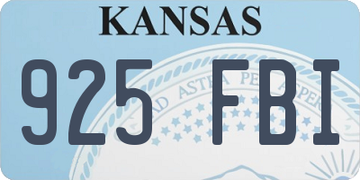 KS license plate 925FBI