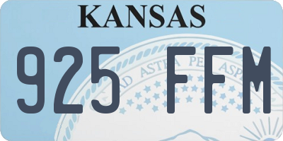 KS license plate 925FFM