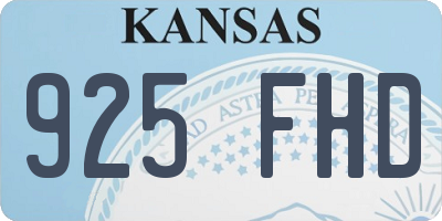 KS license plate 925FHD