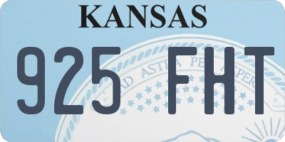 KS license plate 925FHT