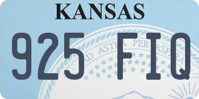 KS license plate 925FIQ
