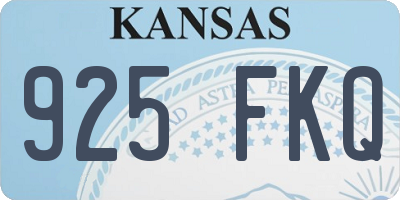 KS license plate 925FKQ