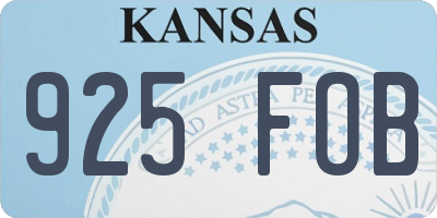 KS license plate 925FOB