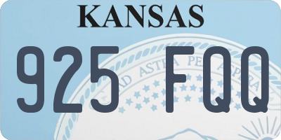 KS license plate 925FQQ