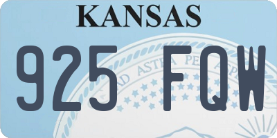 KS license plate 925FQW