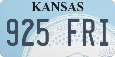 KS license plate 925FRI