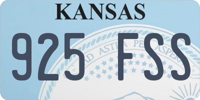 KS license plate 925FSS