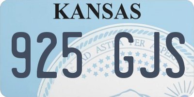 KS license plate 925GJS