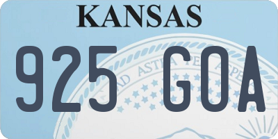 KS license plate 925GOA