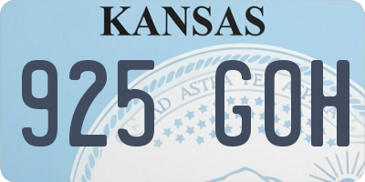 KS license plate 925GOH
