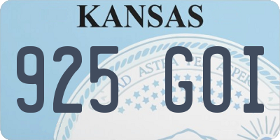 KS license plate 925GOI