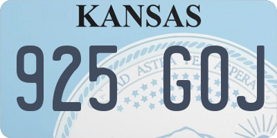 KS license plate 925GOJ