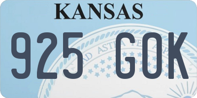 KS license plate 925GOK