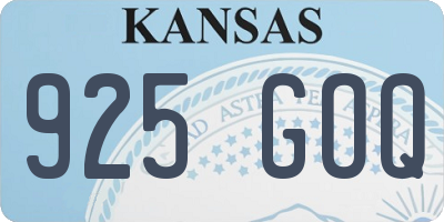KS license plate 925GOQ