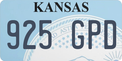 KS license plate 925GPD