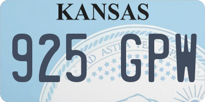 KS license plate 925GPW