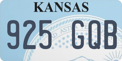 KS license plate 925GQB