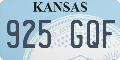 KS license plate 925GQF