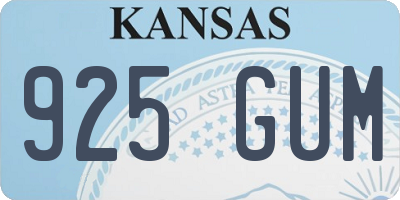 KS license plate 925GUM