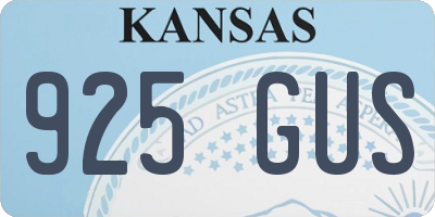 KS license plate 925GUS