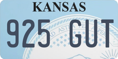 KS license plate 925GUT