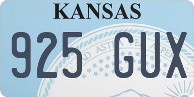 KS license plate 925GUX