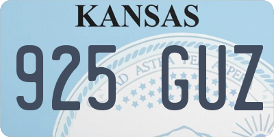 KS license plate 925GUZ