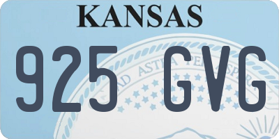 KS license plate 925GVG