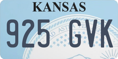 KS license plate 925GVK