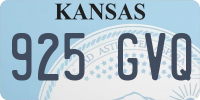 KS license plate 925GVQ
