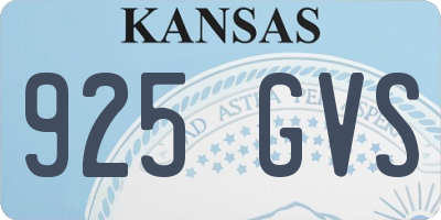 KS license plate 925GVS