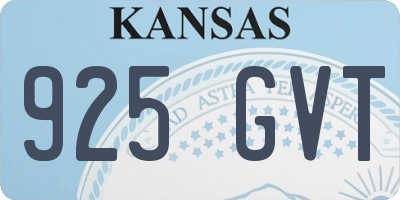 KS license plate 925GVT