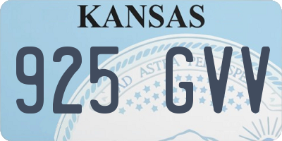 KS license plate 925GVV