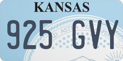 KS license plate 925GVY