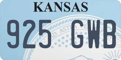 KS license plate 925GWB