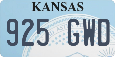 KS license plate 925GWD