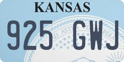 KS license plate 925GWJ
