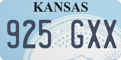 KS license plate 925GXX