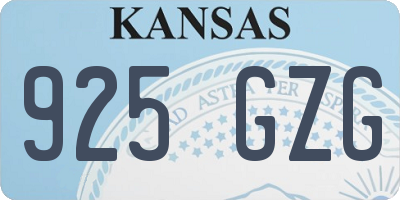 KS license plate 925GZG