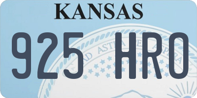 KS license plate 925HRO