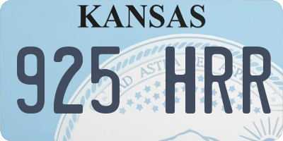 KS license plate 925HRR