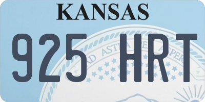 KS license plate 925HRT